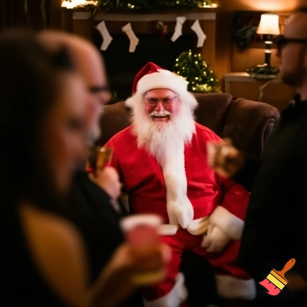 Santa Claus at the Christmas party in the house