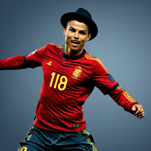 ronaldo doing russian dance with a hat
