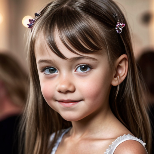 swedish brunette little girl  at party dress, very beautiful, on the party, brown eyes