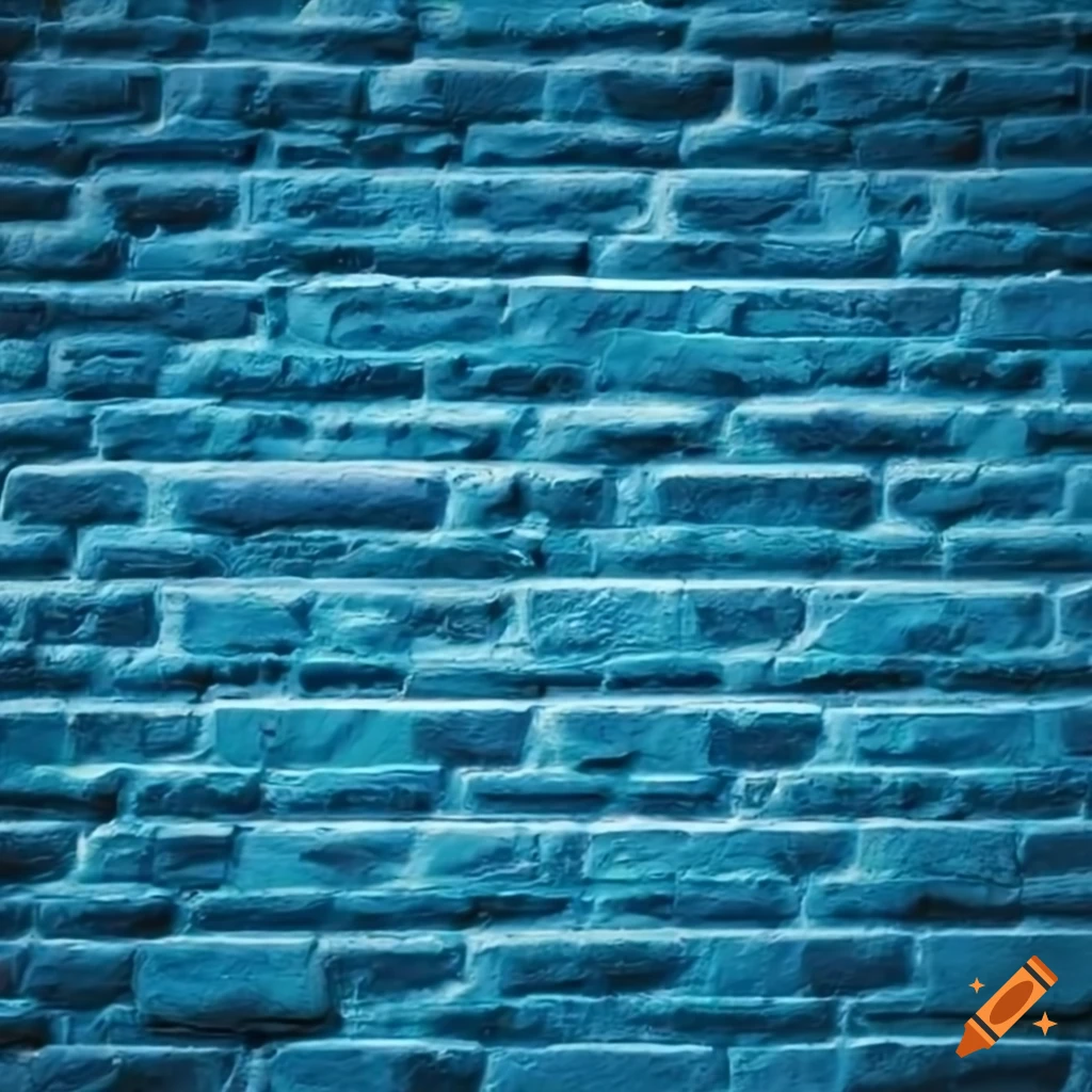 Plain small blue brick wall background for virtual meetings