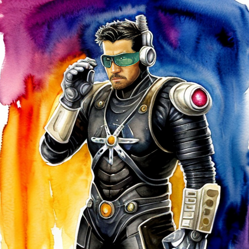 the symbol of a hero called ATOM cyberpunk style