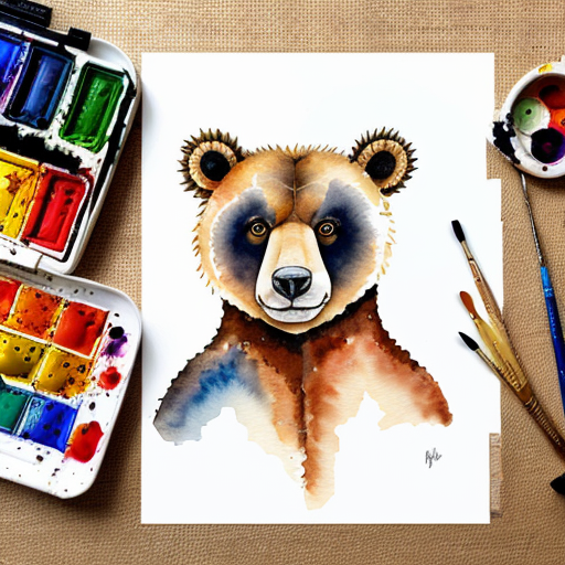 bear kangroo hybrid line art cartoon style pixel art