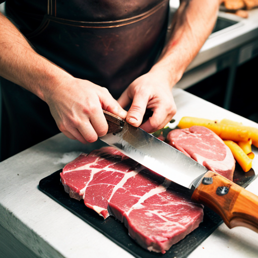 Make me a butcher sighn with a cow and butcher’s knife and clever with other meats