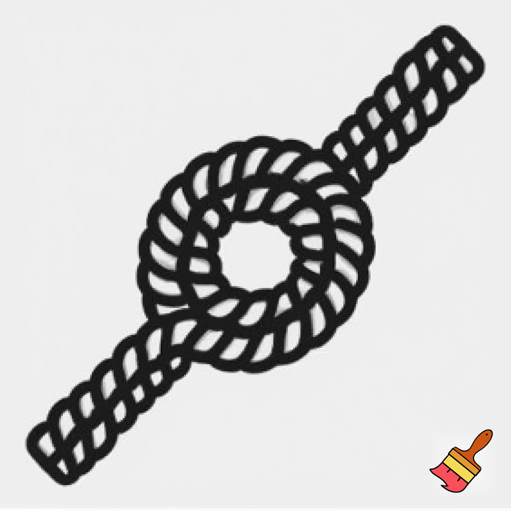 single icon of rope knot in cartoon style