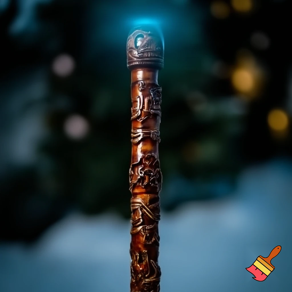 Russian Santa Claus walking stick with with t reindeers magic walking stick a plastic plastic Russian Santa Claus walking stick magic walking stick magic or stick