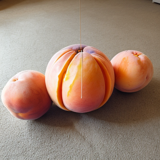 A giant peach rolling