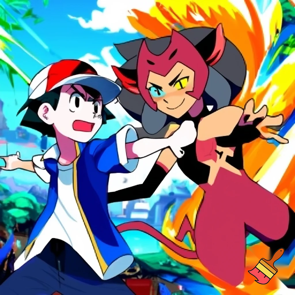 Ash Ketchum with catra
