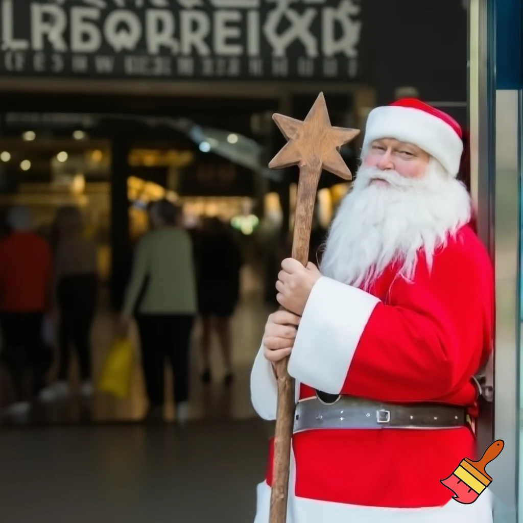 Santa Claus, Russia walking stick with the start the real Santa Claus shopping Centre in Australia
A star