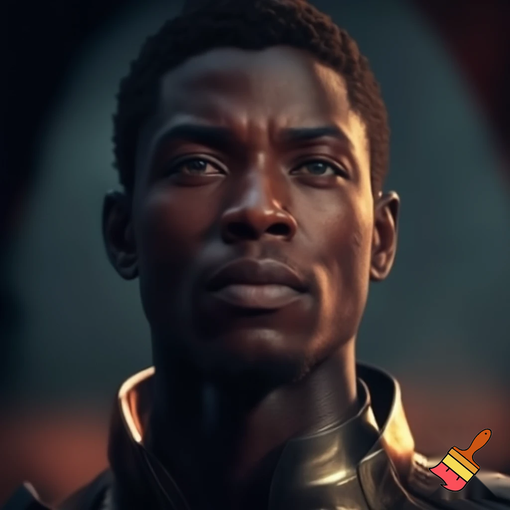 A portrait of a heroic person, hyper realistic, nice lighting