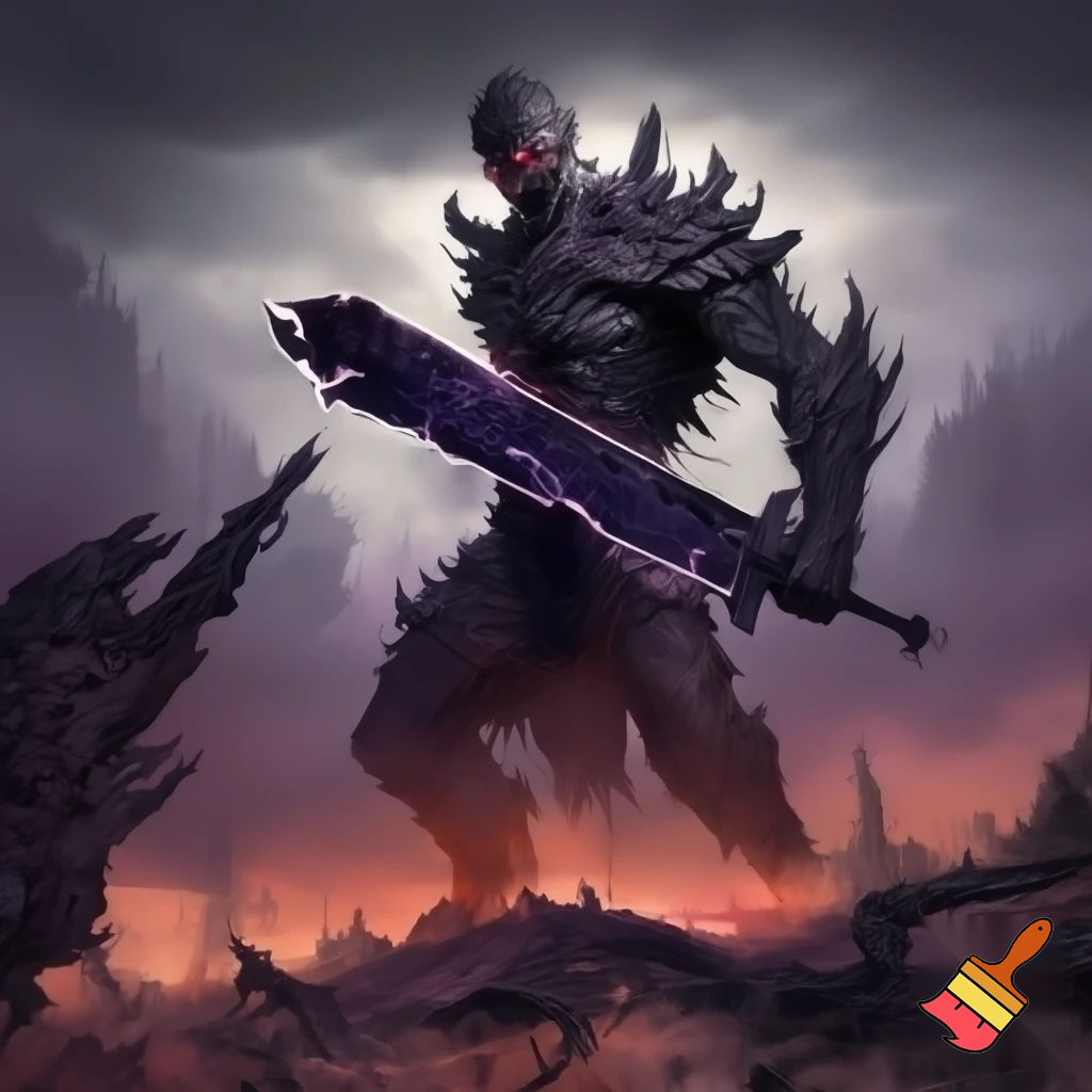 a monster with a sword