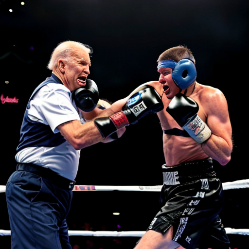 joe biden fighting the old man make it like a comic fight




