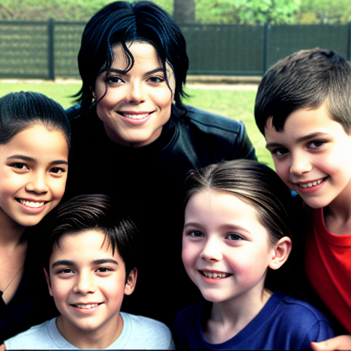 genreate a image of micheal jackson ,  jeffrey esptein and charlie kirk with kids
