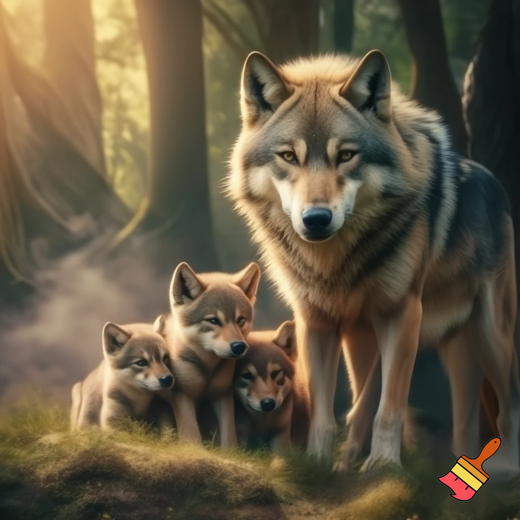Family from two wolves 