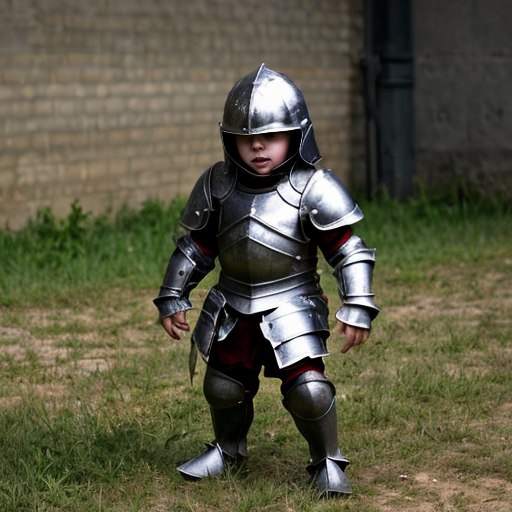 Little kid that is dumb and weak in armor




