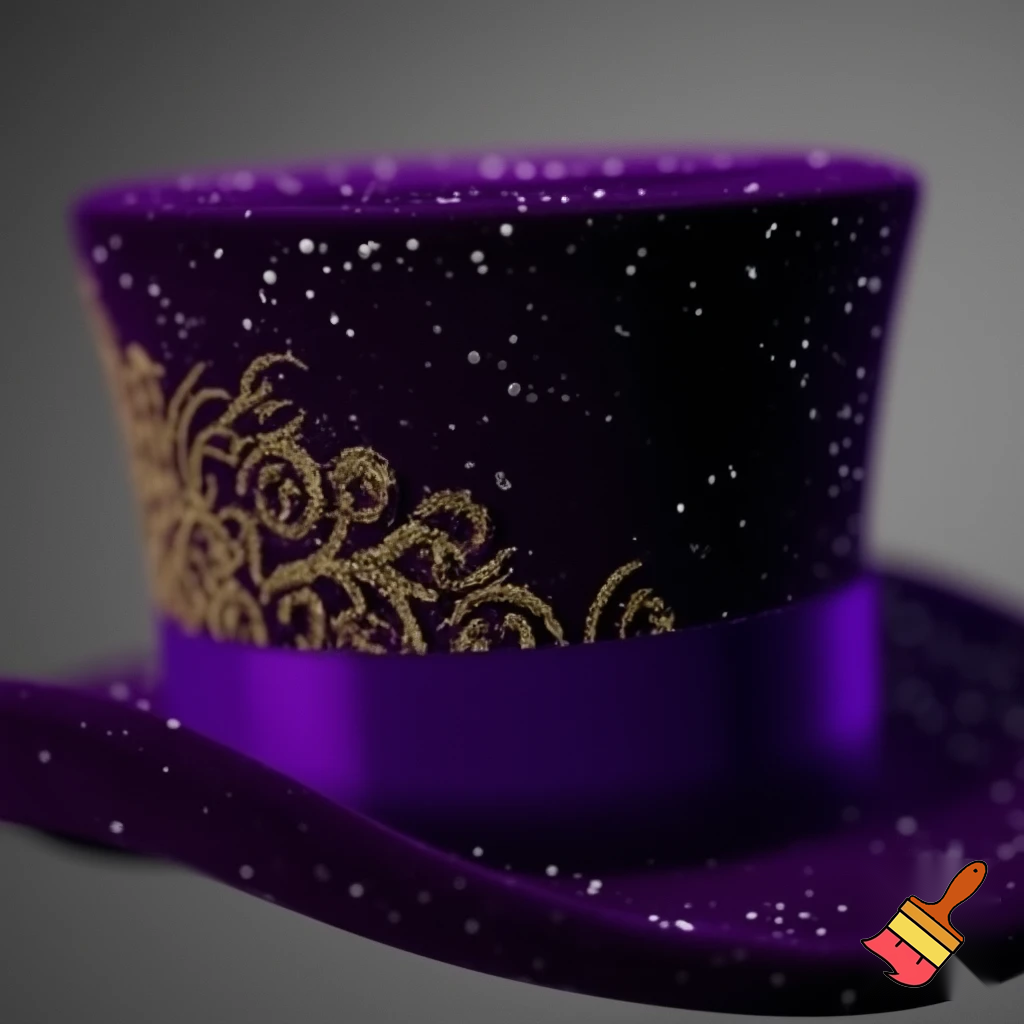 Purple and gold top hat velvet glitter gold purple purple and white purple and white