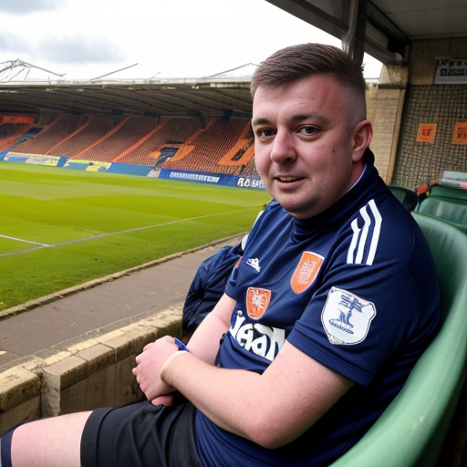 a luton town supporter is sitting in luton sadly
