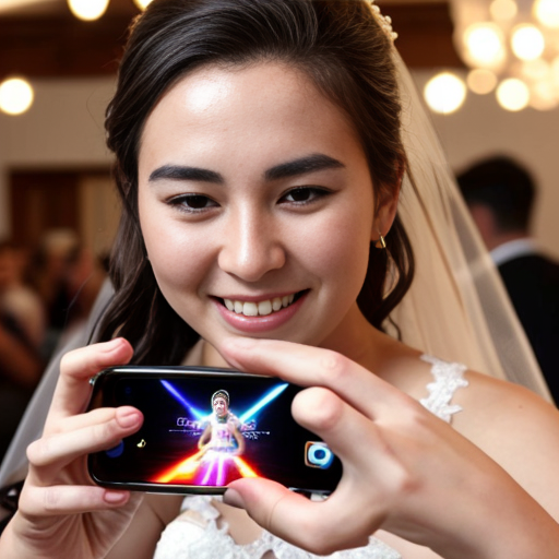 Goretzka play game on apple phone and Vanessa play game on apple phone at the wedding 