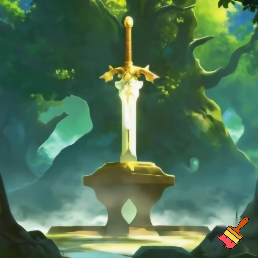 The master sword in the pedistal in the korok forest from botw