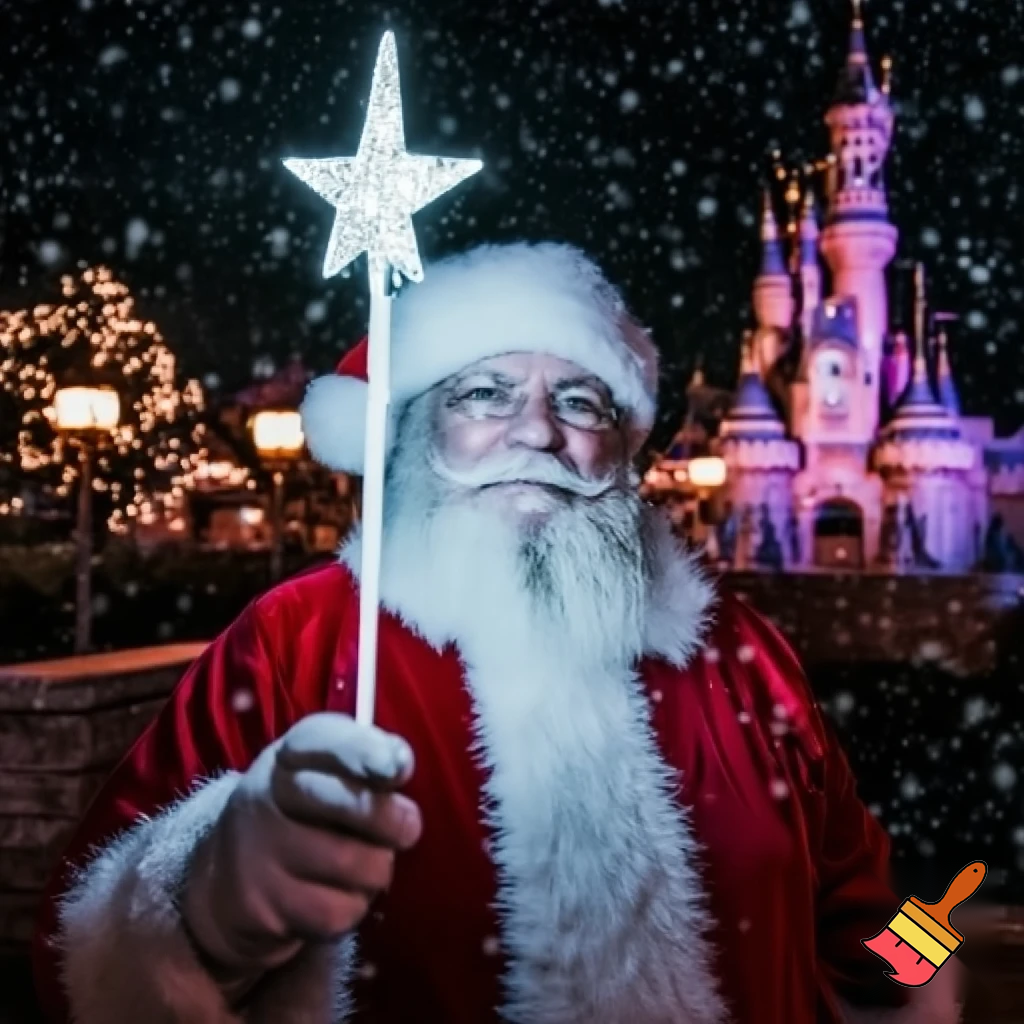 Santa Claus in Disneyland Paris Magic star wand a star💫🌟⭐️