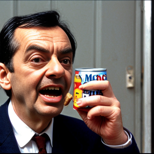 mr bean eat a can of  mr beans
