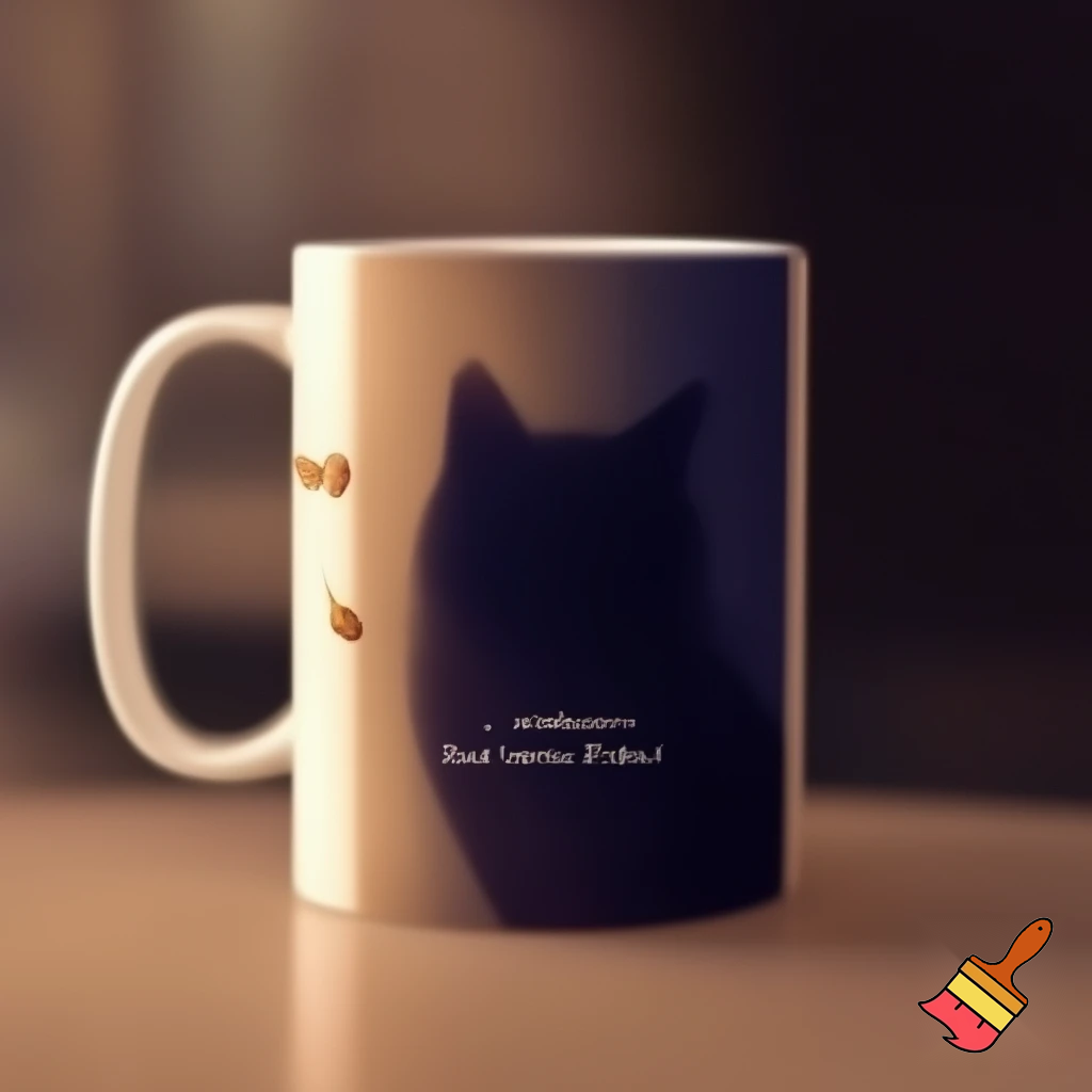i want a coffe mug wrap
in which you have to add a cat, here cat is a hidden sign 
i want it for my bf
also add some quote 
most important our relationship is private 

