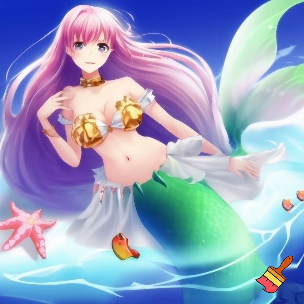 Sexy anime mermaid girl