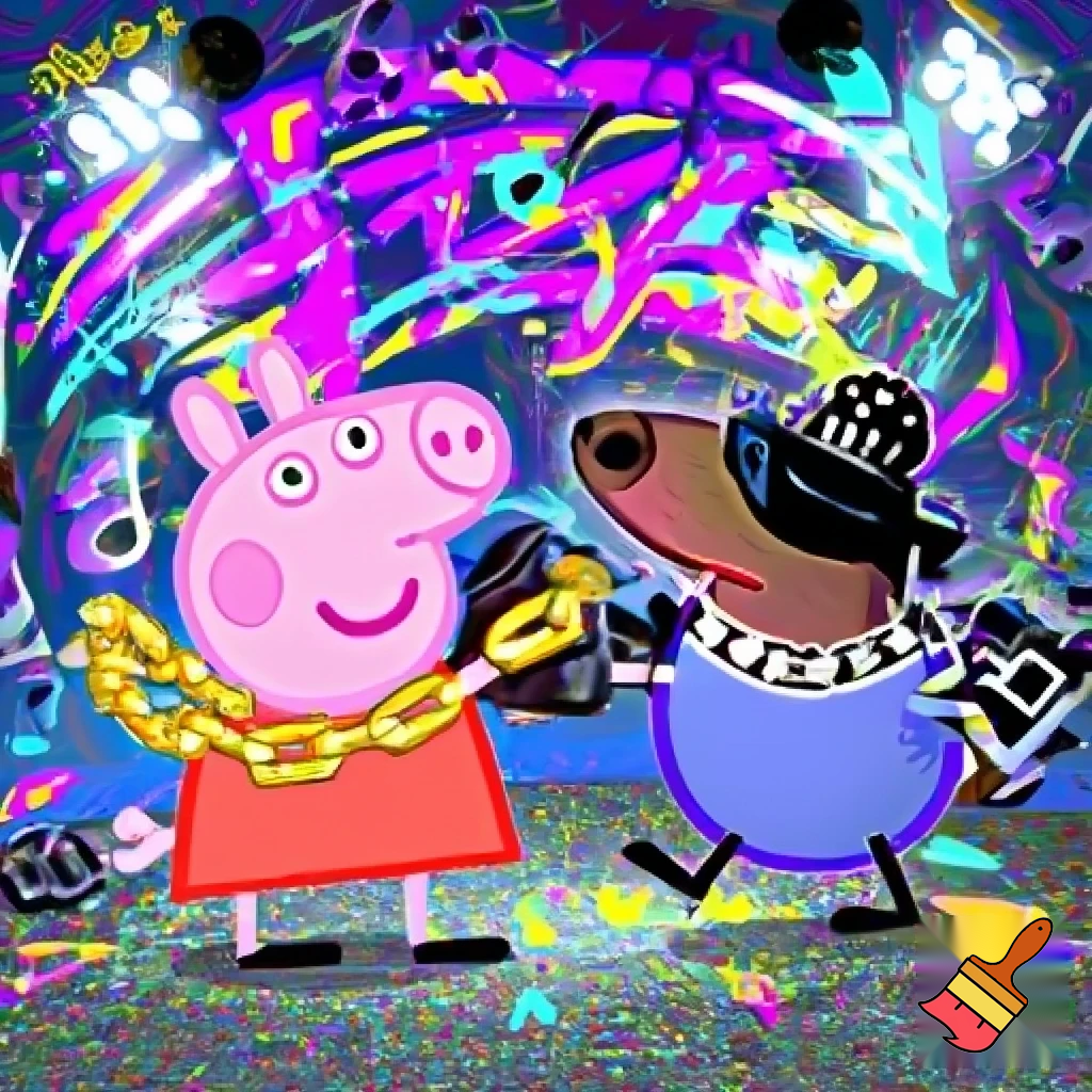 Peppa pig and Danny dog doing a sick rap battle 