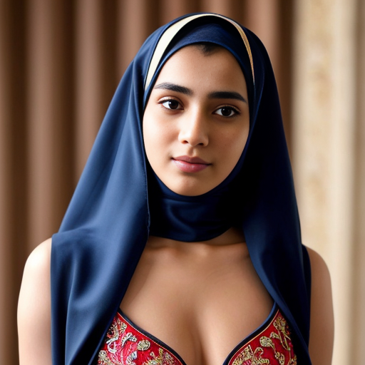 A russian handsome boy with pale skin blonde hair and blue eyes, wearing a suit,tall 188 cm staning with a Bangladeshi girl with warm skin dark eyes, wearing a red wedding full cover lehenga with hijab, 168 cm tall,  wefding scene