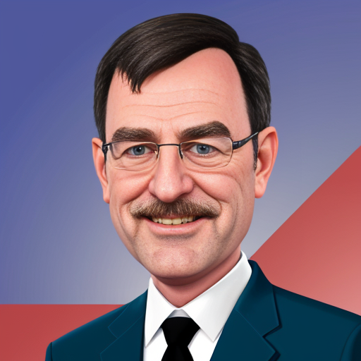 Erstelle mir eine fiktive Karrikatur vom aktuellen Politiker Gordon Schnieder der CDU und stelle die 3 wichtigsten Themenschwerpunkte seiner Partei dar