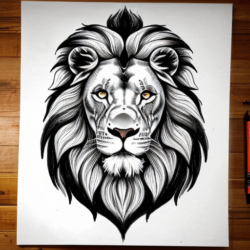 Lion drawing 
