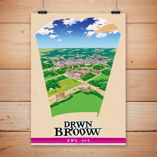 A map of a small Medieval Town named Brown Town. Drawn entirely from Microsoft paint.