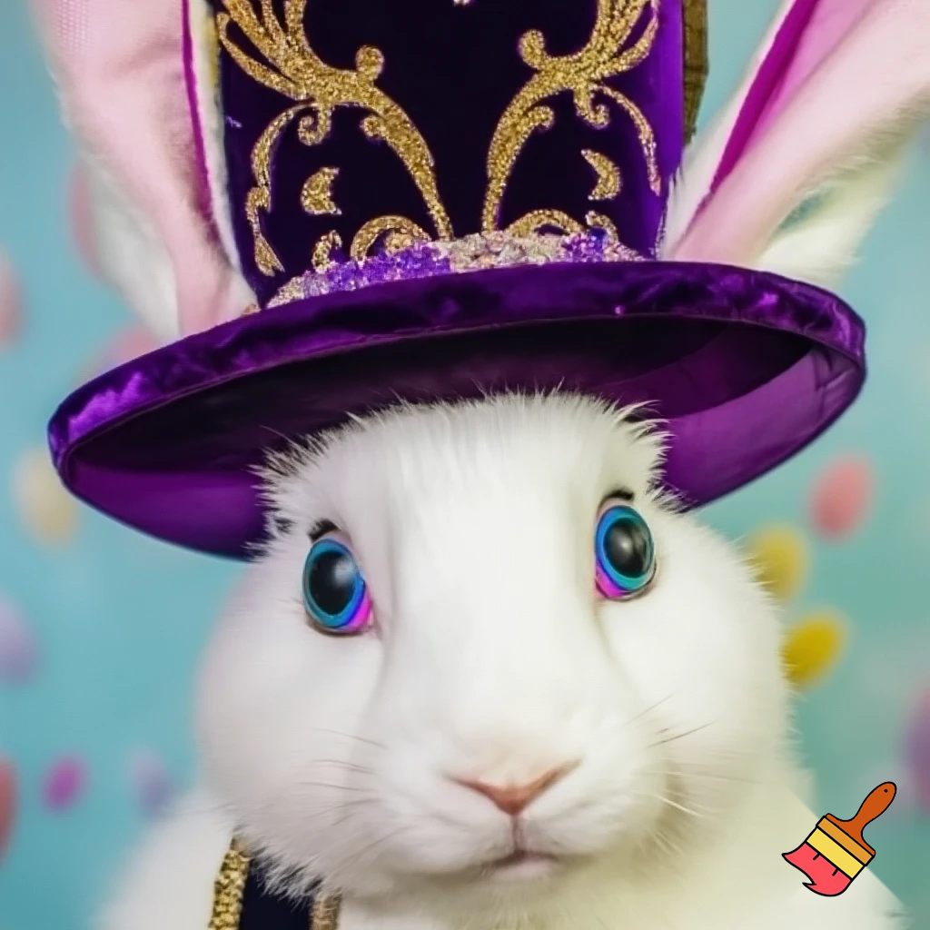 Purple and gold top hat velvet glitter gold purple purple and white purple and white Easter bunny is ears special hat mascot Easter bunny? Costume.