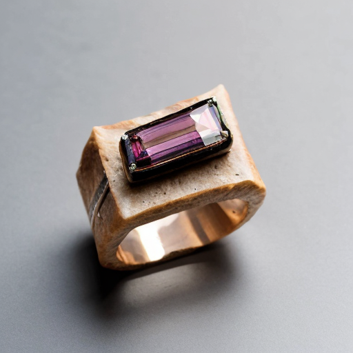 a ring with one large rectangular baguette-cut stone