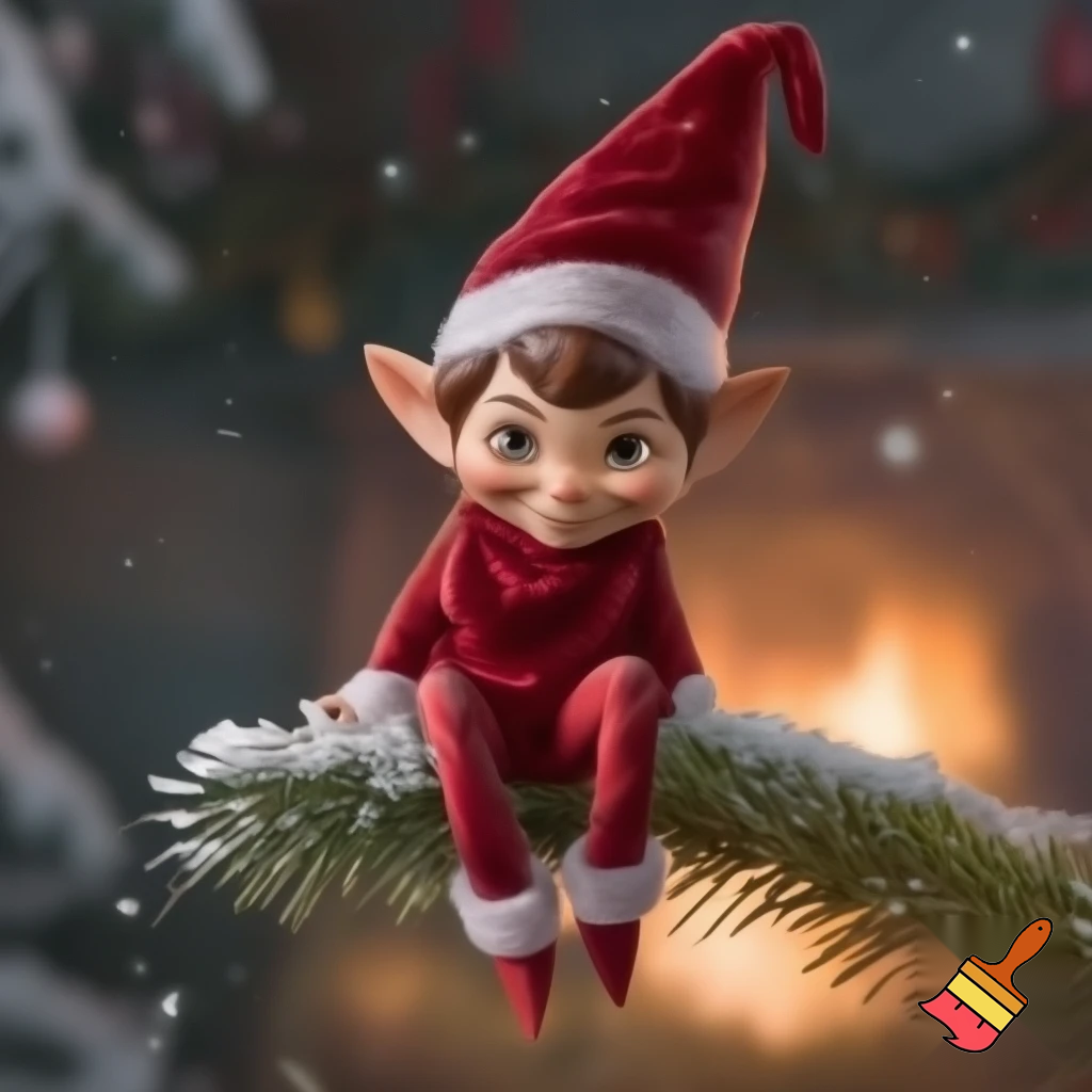 Elf on the shelf, Santa Claus hat velvet