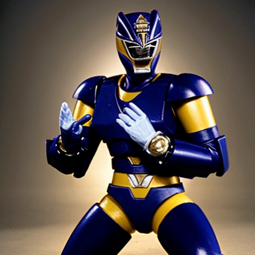 A midnight blue Mighty Morphin ranger