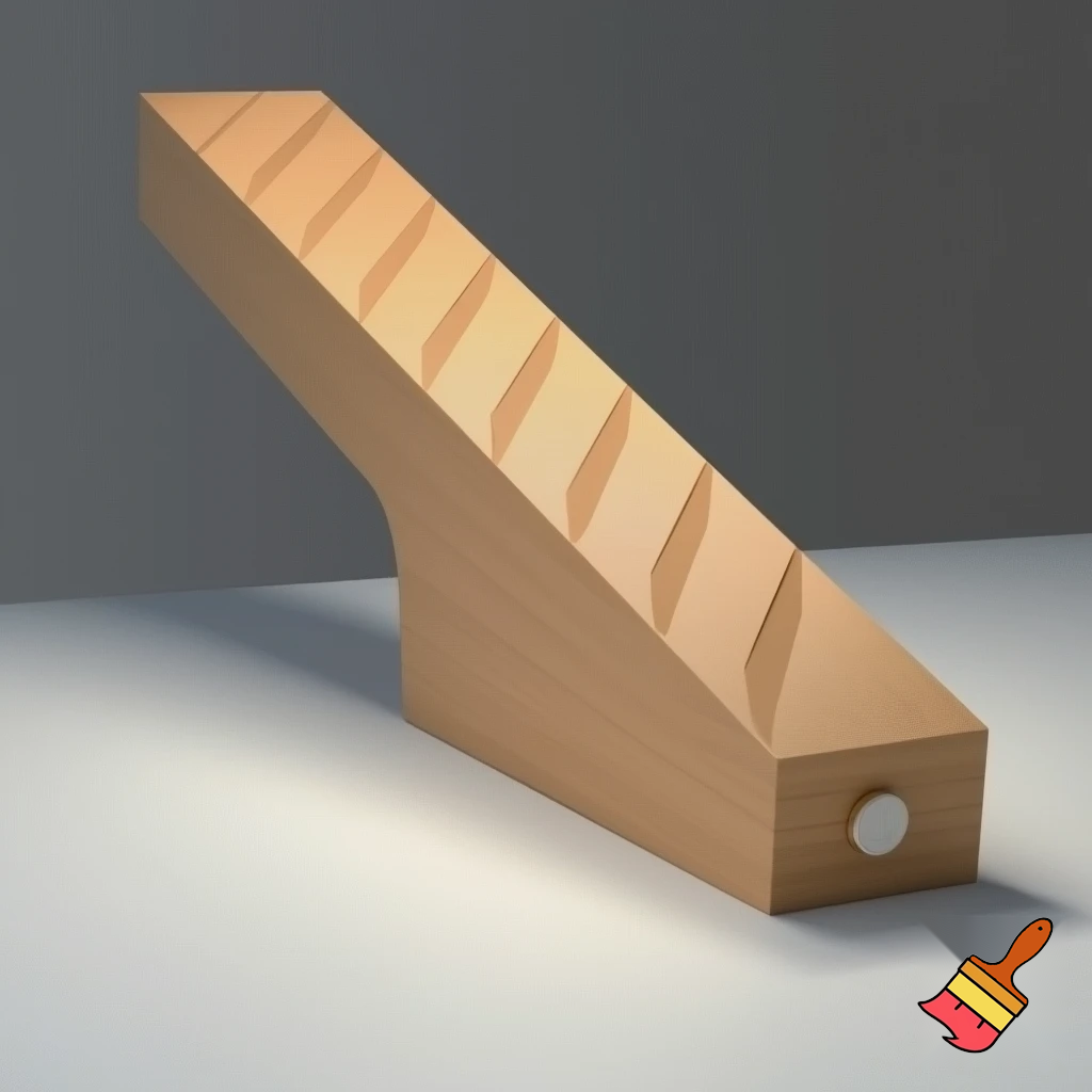 can you generate a light that is a long wooden cuboid and has indentations in it going diamond line diamond line and at the bottom is a base that has a charging socket, a colourchanging button and a on