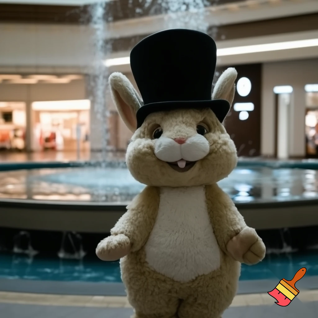  Easter bunny mascot costume top hat special land special in delicate shopping Centre Fountain Gate a colour face