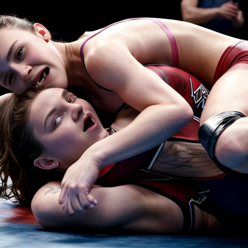 Emma Watson and Millie Bobby Brown wrestling naked on a bed