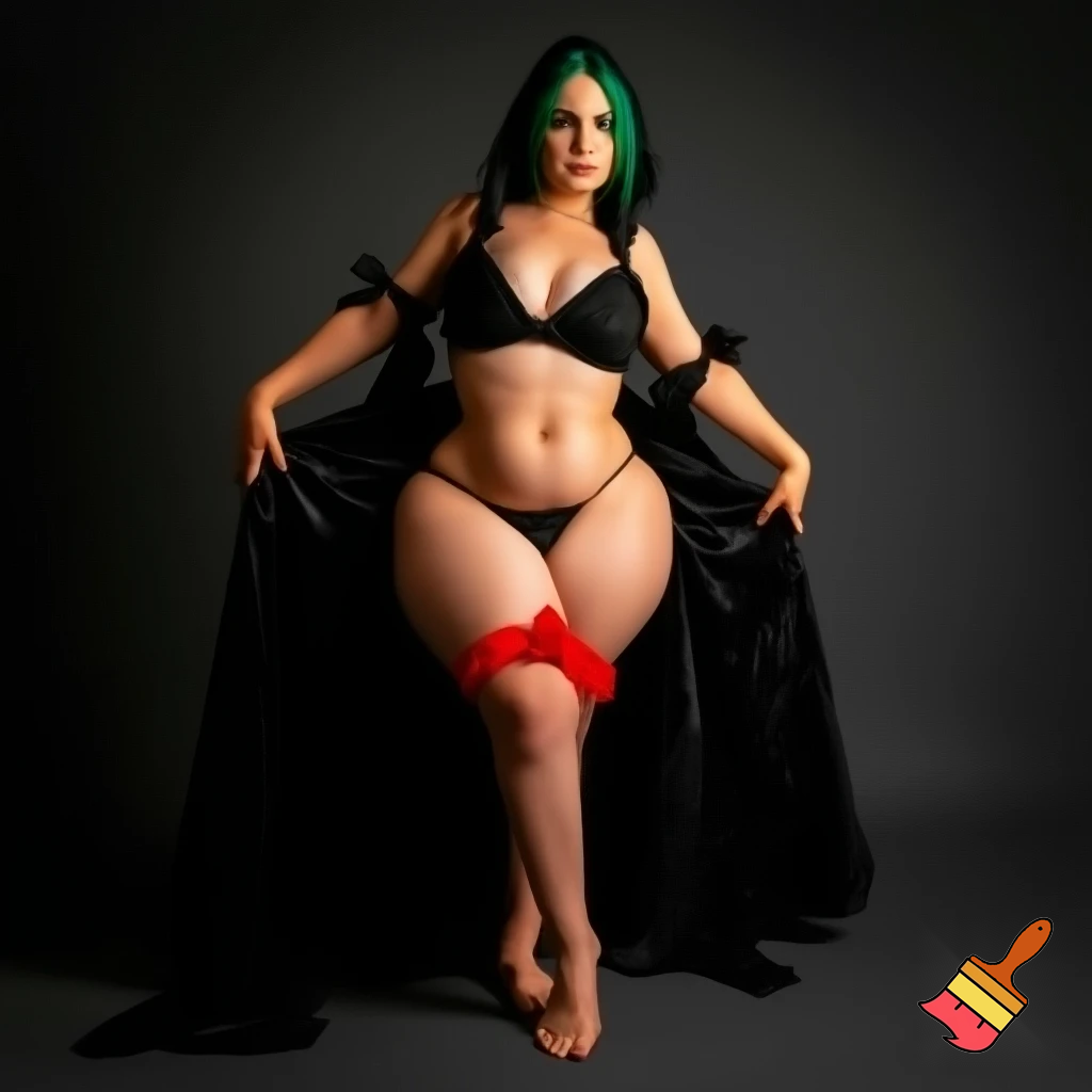 beautiful woman witch outfit, large breasts, standing barefoot, navel, large thighs, large nipples