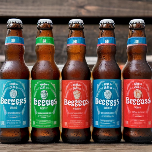 Erstelle ein Bild für ein Marketing für Ein Bier Namens Berggas Es sollte 5 verschiedene Sorten geben und halb Liter Flaschen in der Kiste sollten 20 Flaschen inhalten sein