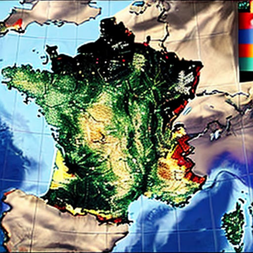 Make a map for my contry Aurelia the flag purple blue with star and allies France Italy and Spain 