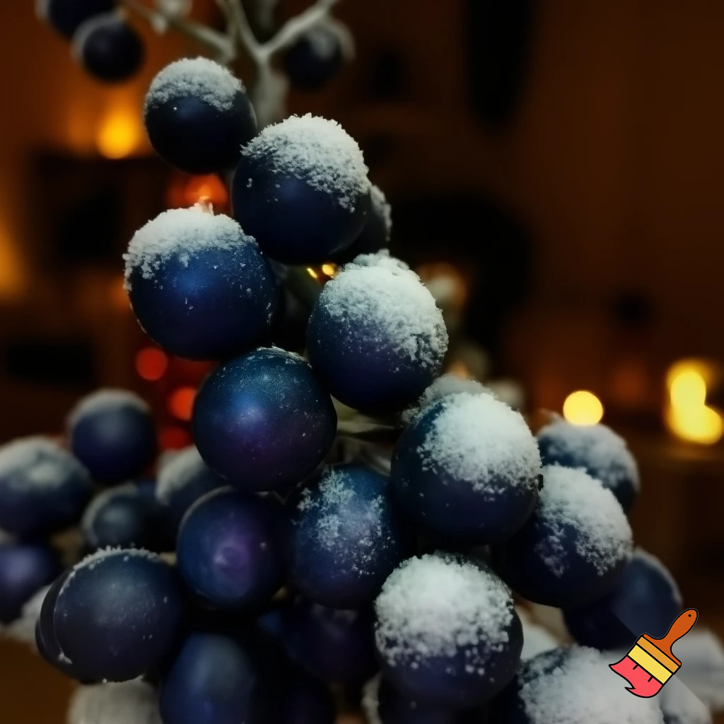 Christmas snow grapes