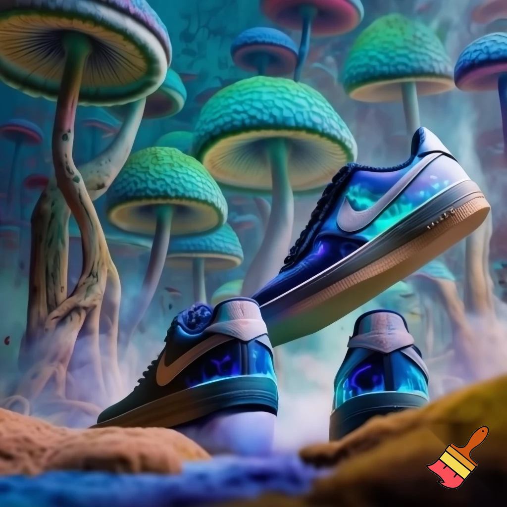 Nike Air Force в мире "Алисы в Стране чудес" (сюрреализм, грибные леса