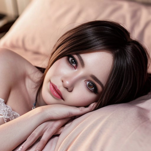 Angel dust from  Hazbin hotel laying on a bed.