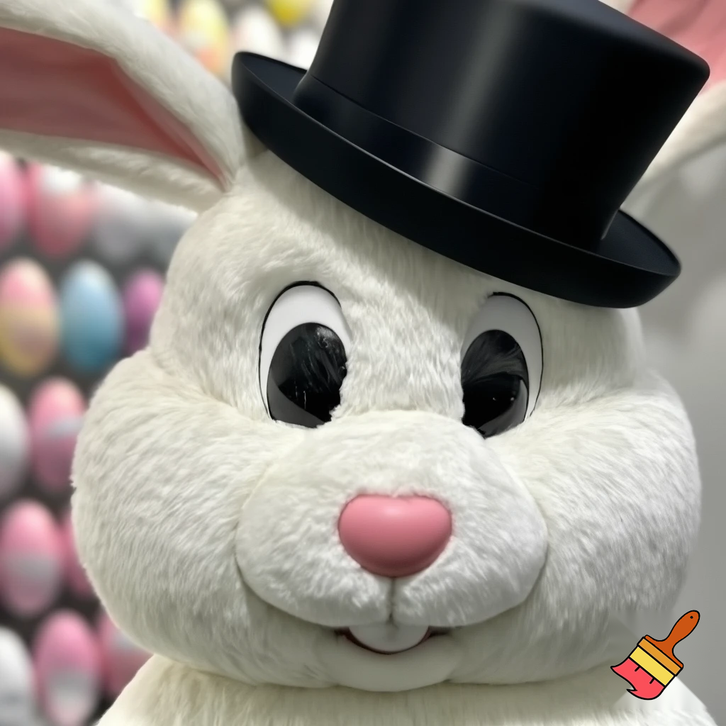 Easter bunny mascot costume top hat