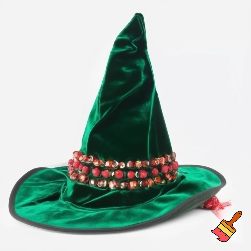 Christmas wizard hat read velvet