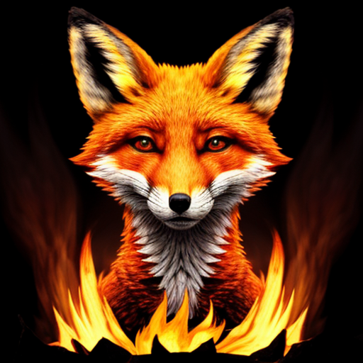 en ræv lavet af ild