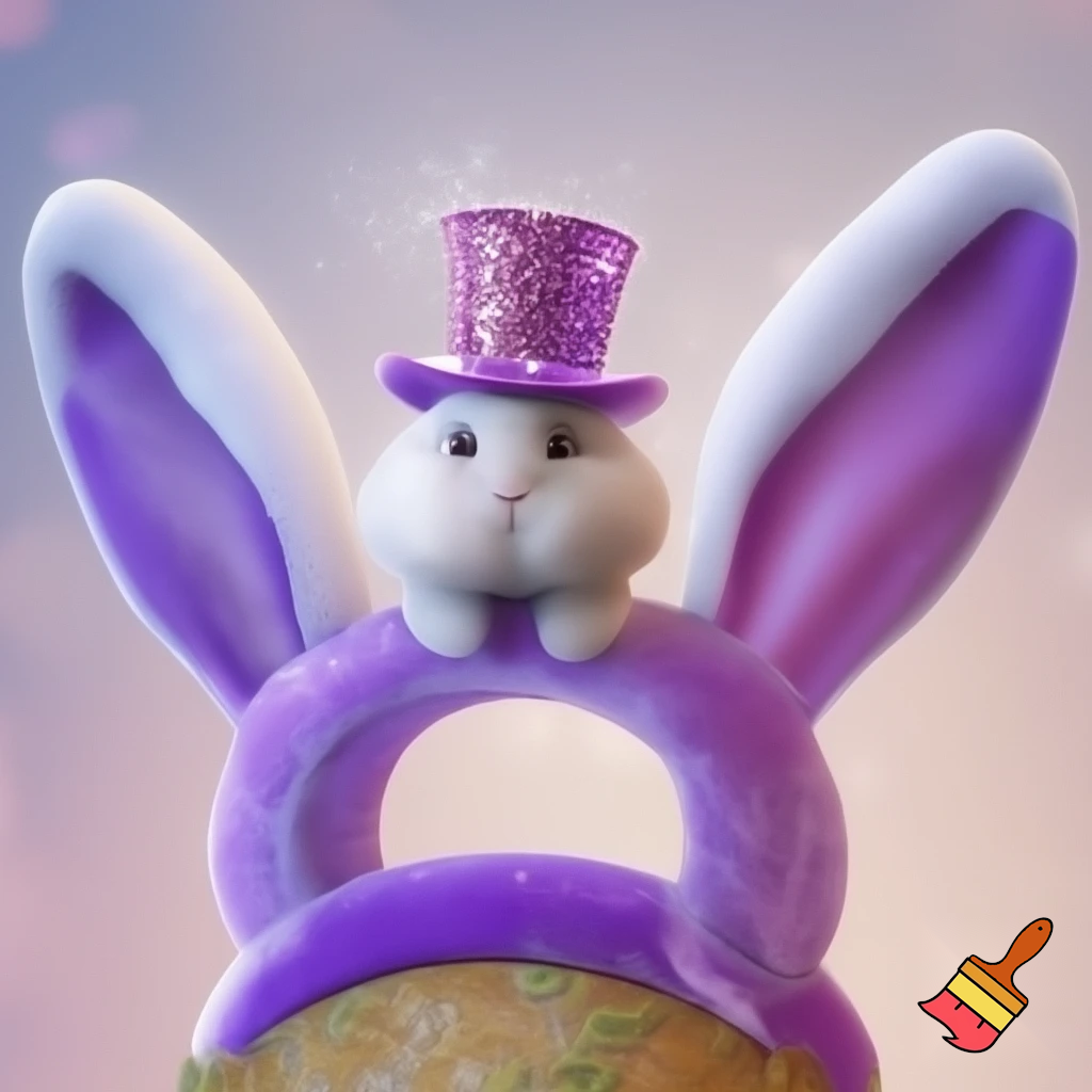 Easter bunny headband velvet Easter bunny, bunny ears, purple and white bunny velvet headband Easter bunny ear top hat ear headband glitter top hat velvet