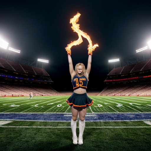 
High school stadium at night, flickering lights casting long shadows. A tall blonde vampire cheerleader with pale skin and glowing red eyes stands at the center, casting a powerful golden mist spell. Every female student around her is affected: their skin is pale and lifeless, their eyes glowing gold, their expressions vacant and dead. Their clothing has magically transformed into tattered cheerleader outfits combined with battered copper armor.
From graves surrounding the stadium, more female figures rise, equally pale and dead-looking, drawn by the vampire’s magic. They wear similar cheerleader-copper armor hybrids and join the crowd in obedient formation. Golden magical symbols swirl around the vampire’s hands, glowing mist fills the air, and dramatic shadows stretch across the stadium. The atmosphere is dark, supernatural, and cinematic, emphasizing undead obedience, magical power, and eerie, lifeless horror.
