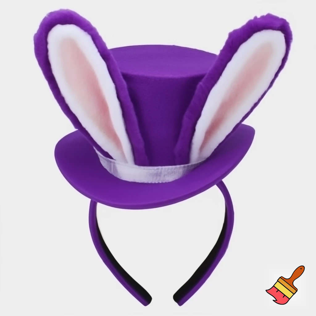 Purple and white top hat Easter bunny headband top hat